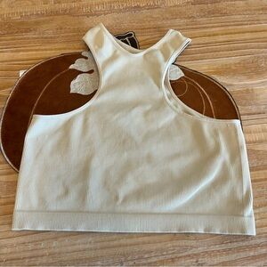 Wild Fable Cream Ribbed Top